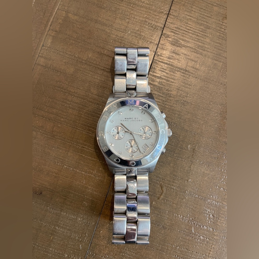 Marc by Marc Jacobs women’s watch with cubic zirconia diamonds.